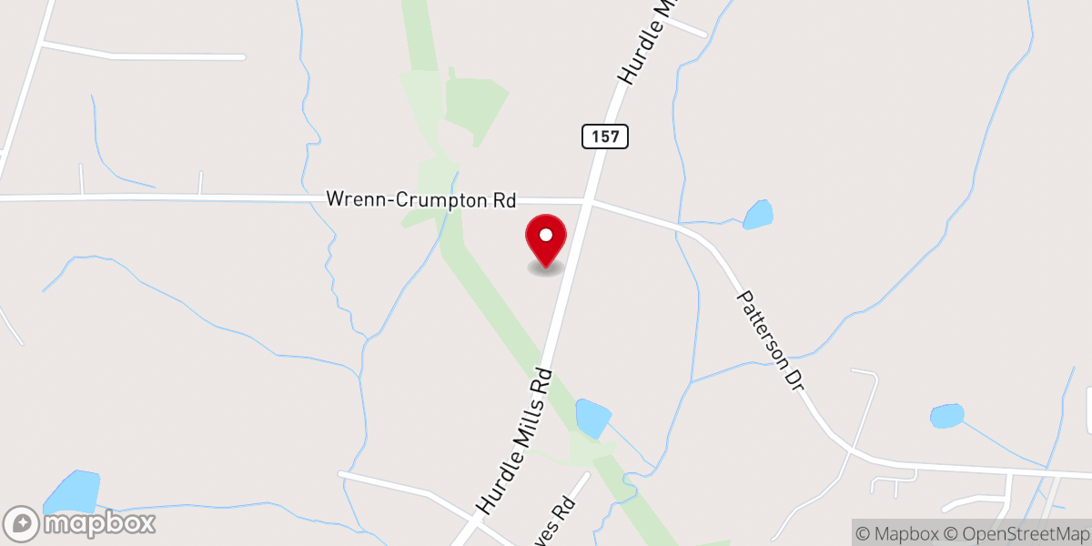 Map showing location of Crossroads Baptist Church