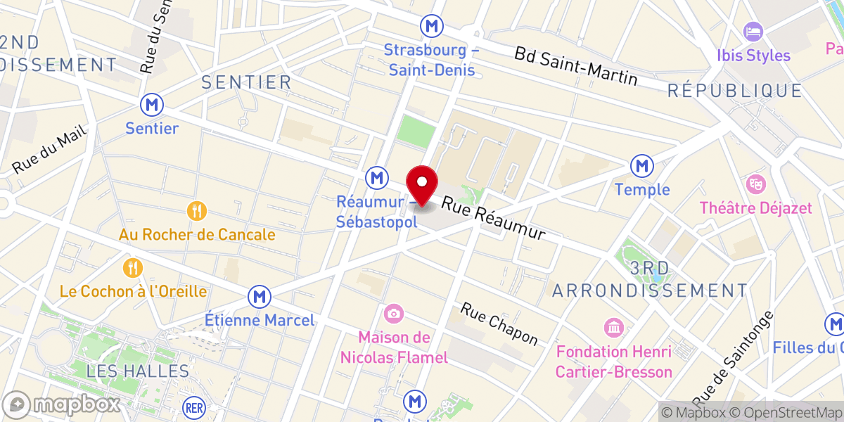 Map showing location of Église Saint-Nicolas-des-Champs