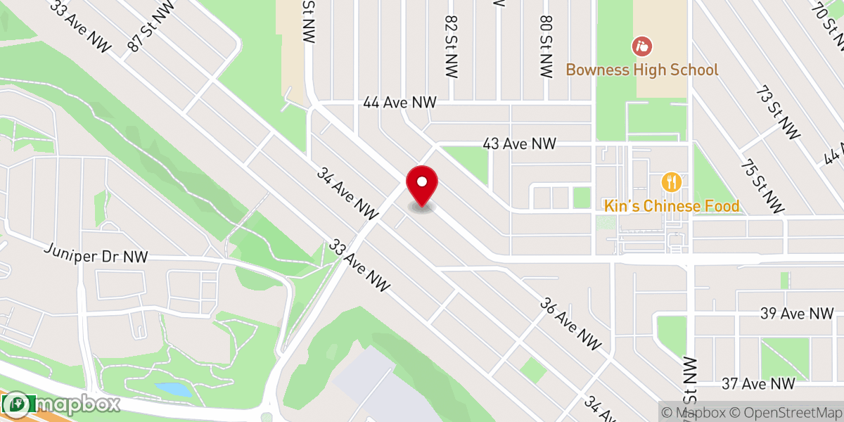 Map showing location of West Calgary Full Gospel Church