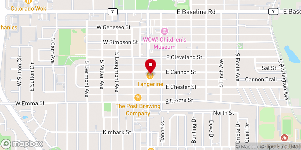 Map showing location of Tangerine - Lafayette