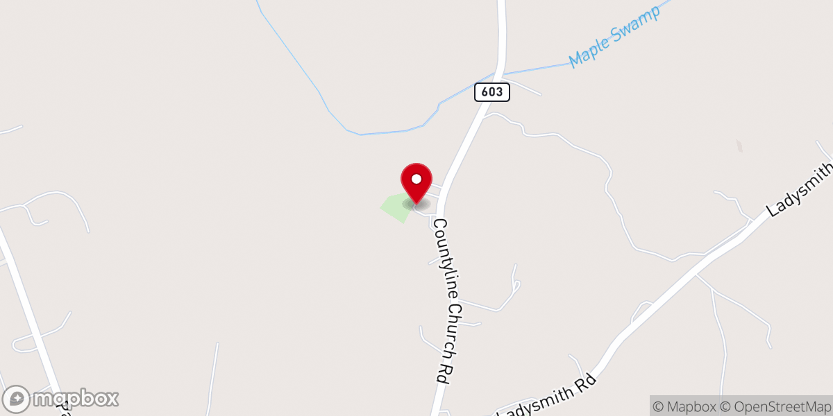 Map showing location of Ebenezer Baptist Church