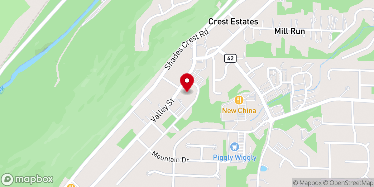Map showing location of Bluff Park United Methodist Church