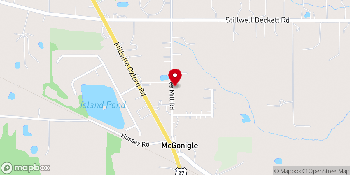 Map showing location of McGonigle Millville Methodist
