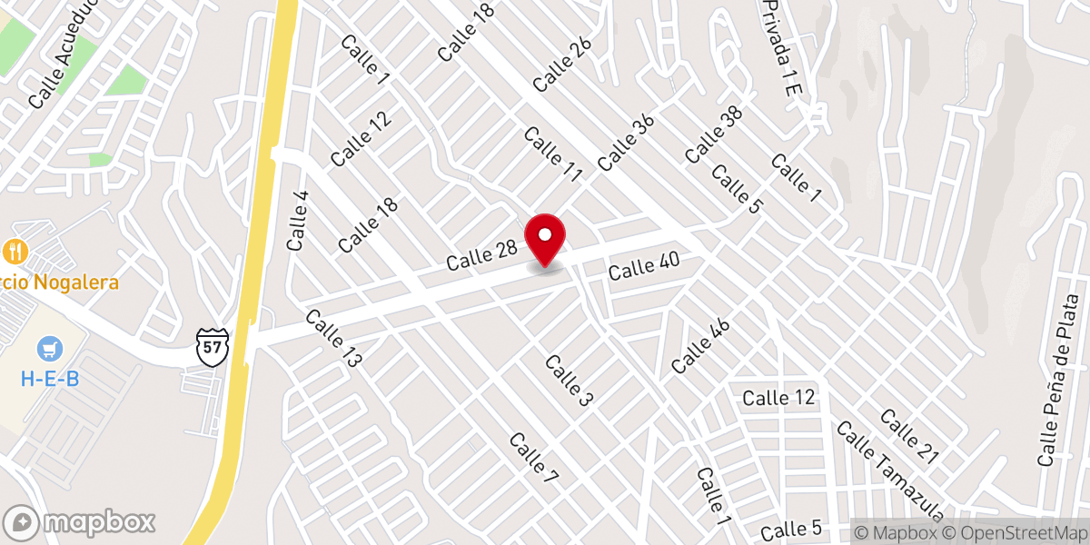 Map showing location of ICC La Casa del alfarero, Saltillo Sur.