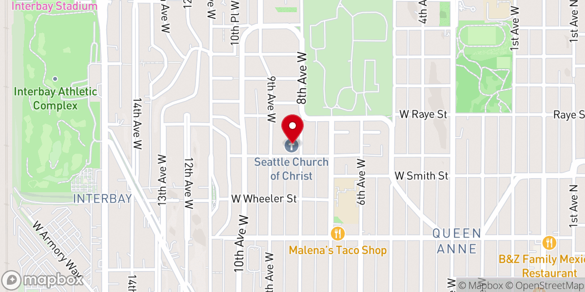 Map showing location of Seattle Church of Christ