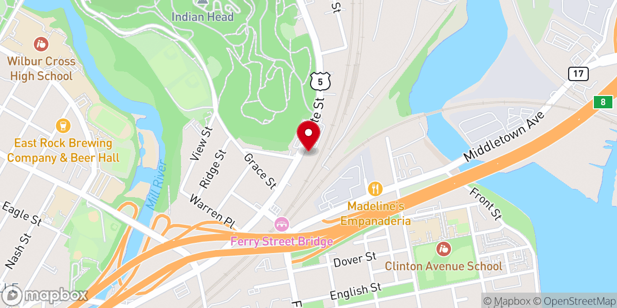 Map showing location of Deeper Life Bible Church New Haven