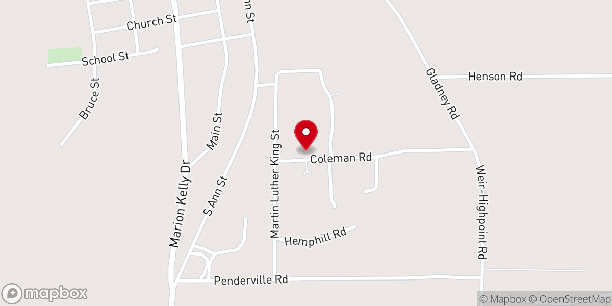 Map showing location of First Unity United Methodist Church