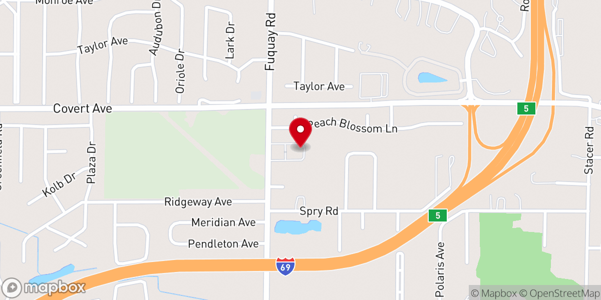 Map showing location of Evansville United Christian Fellowship