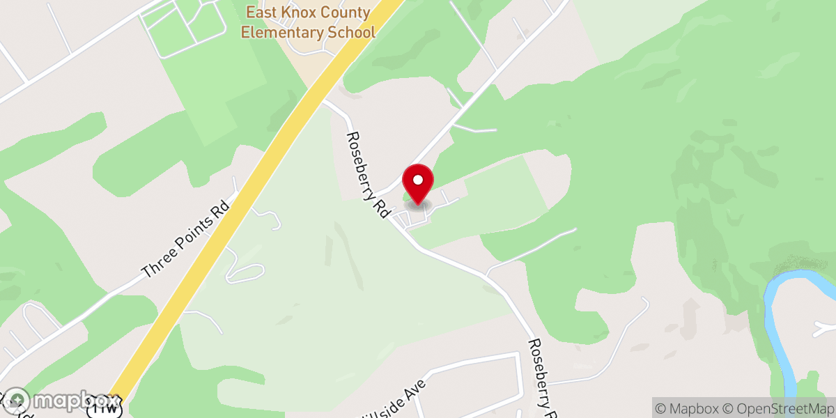Map showing location of Roseberry Baptist Church
