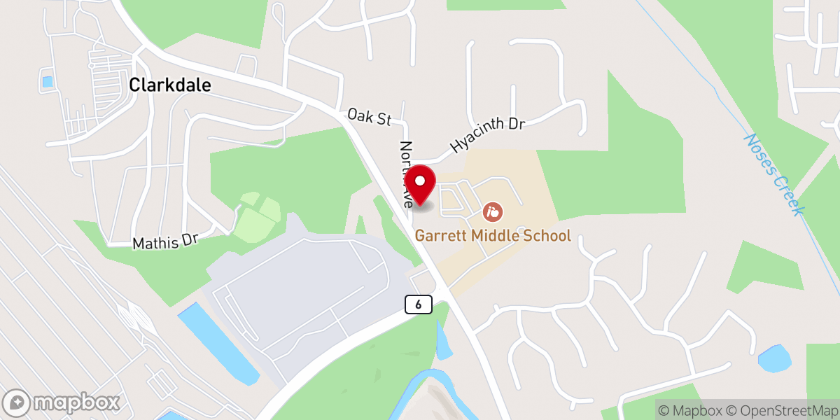 Map showing location of Ebenezer Presbyterian Church