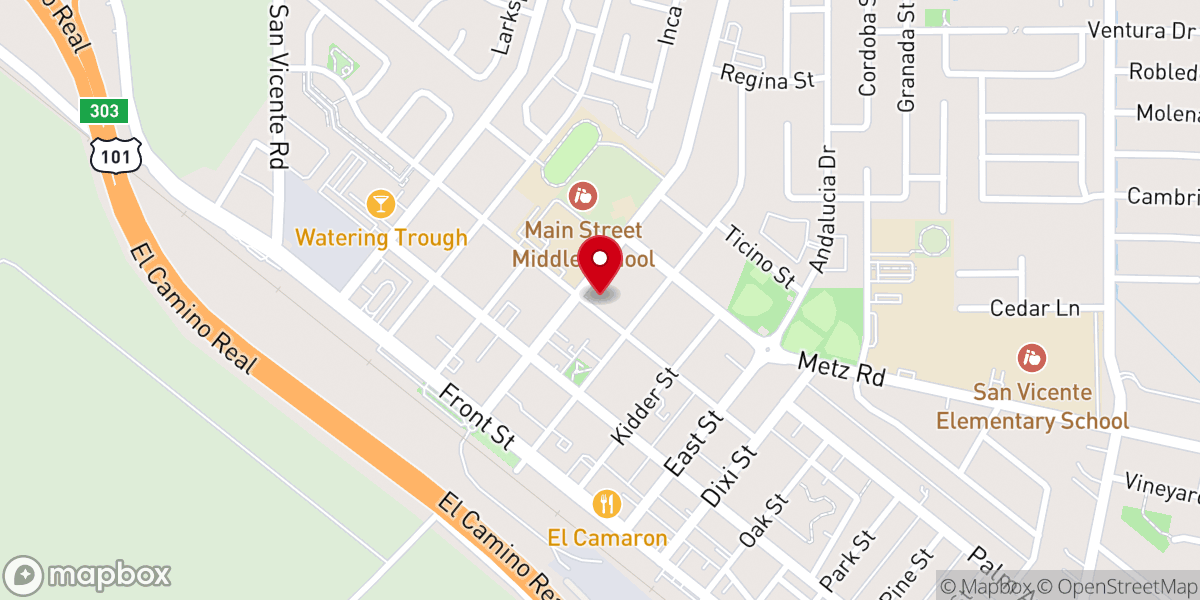 Map showing location of Soledad United Methodist Church