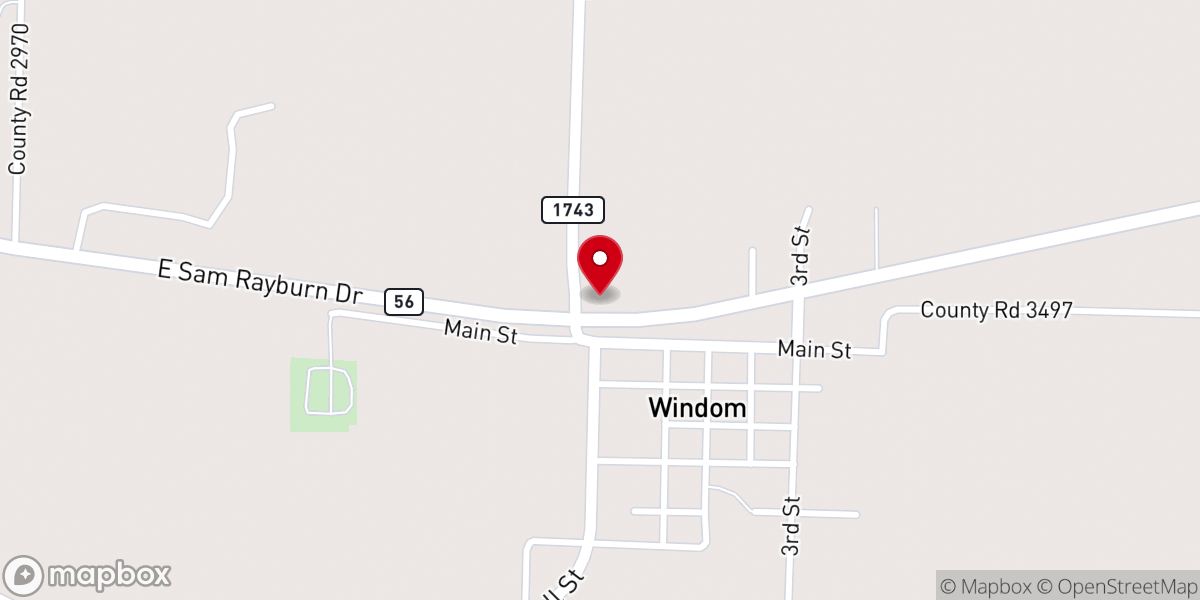 Map showing location of Fannin County Precinct 3 Justice-of-the-Peace Court