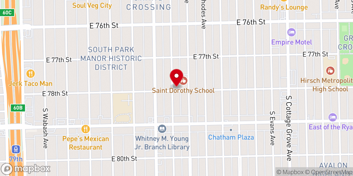 Map showing location of St Dorothy Church