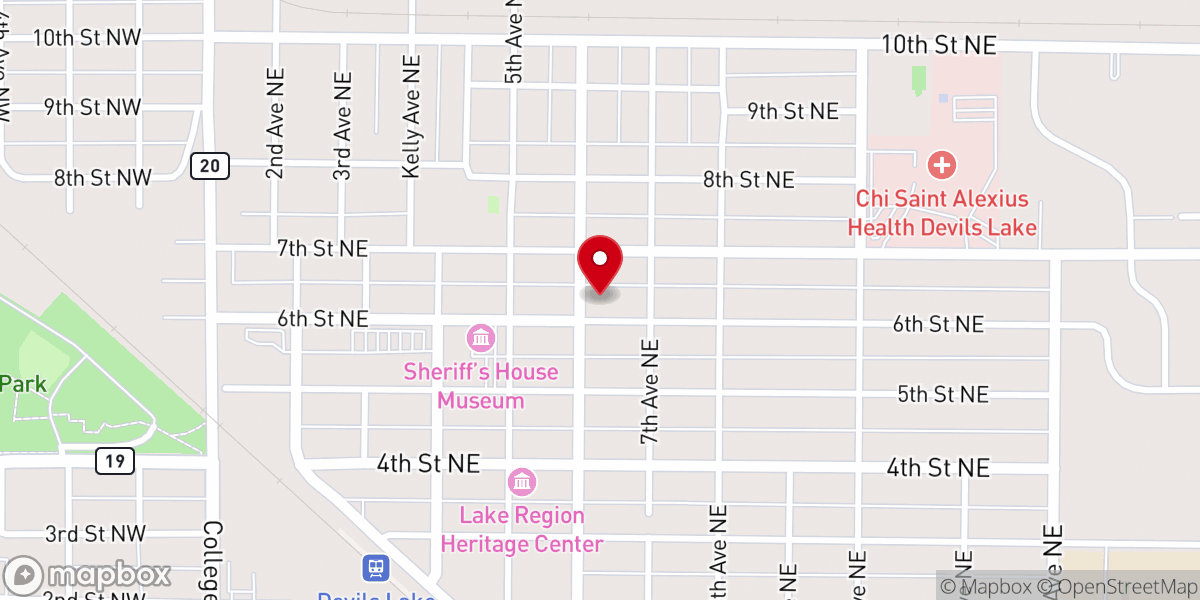 Map showing location of St Olaf Lutheran Church