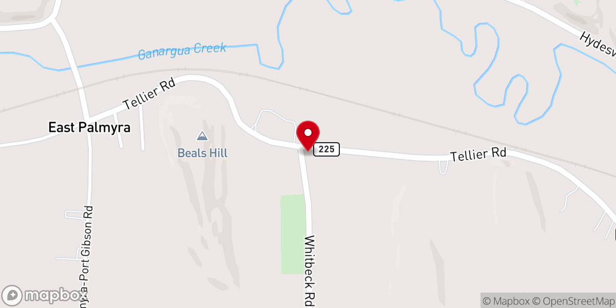 Map showing location of East Palmyra Presbyterian Church