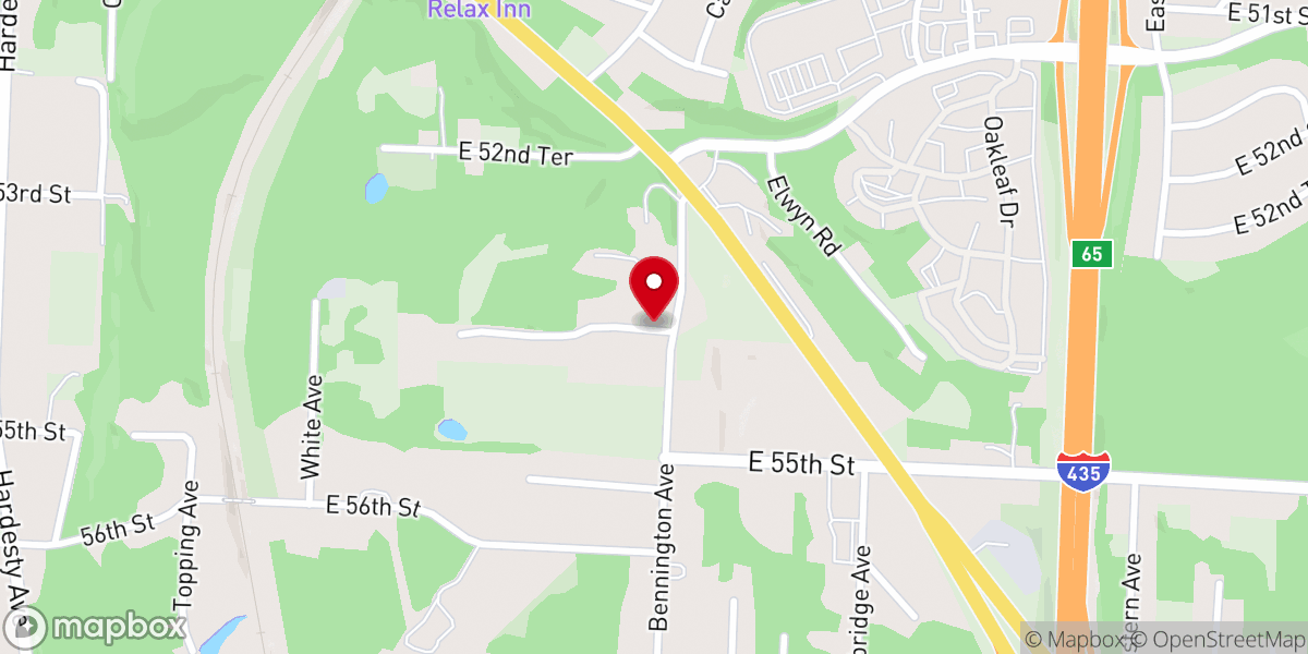 Map showing location of East Brook Church