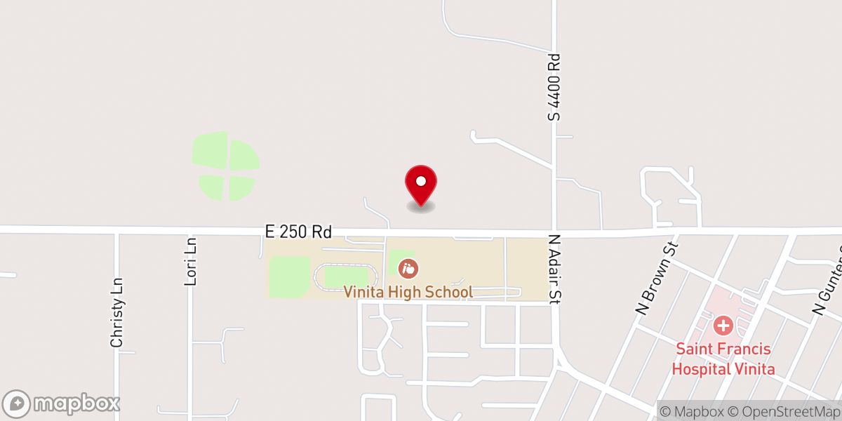 Map showing location of Hope Vineyard Christian Fellowship Church