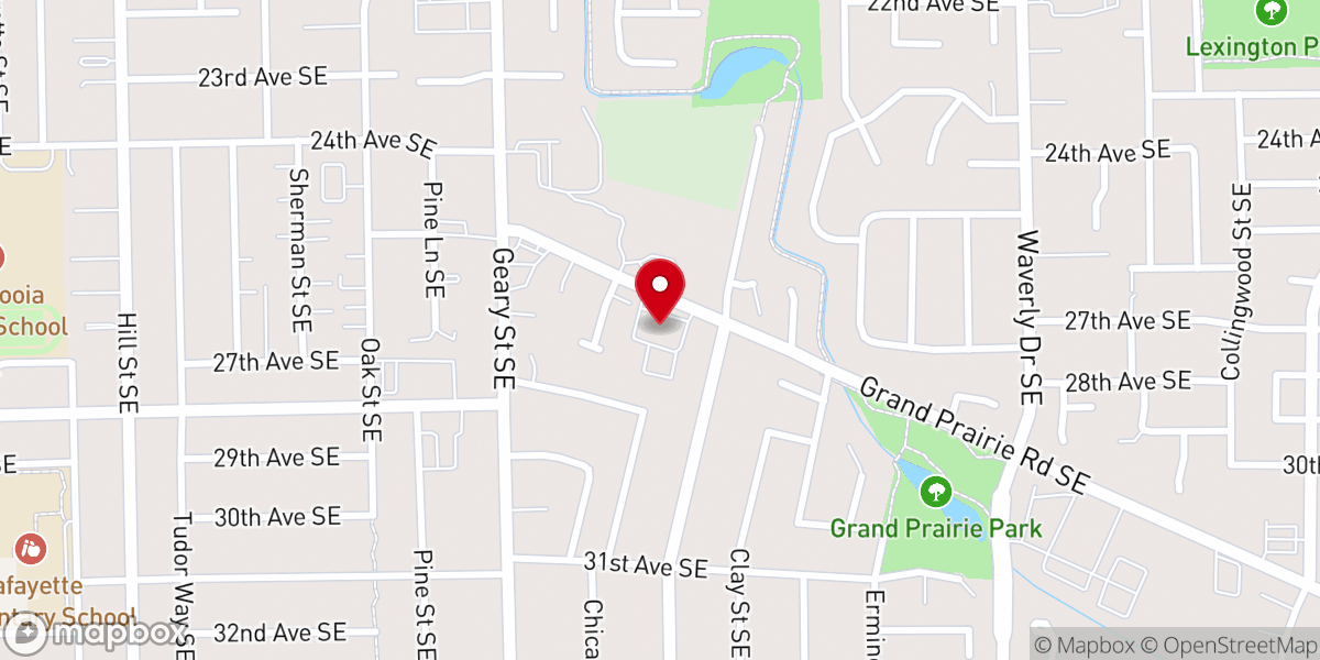 Map showing location of Eastside Christian Church
