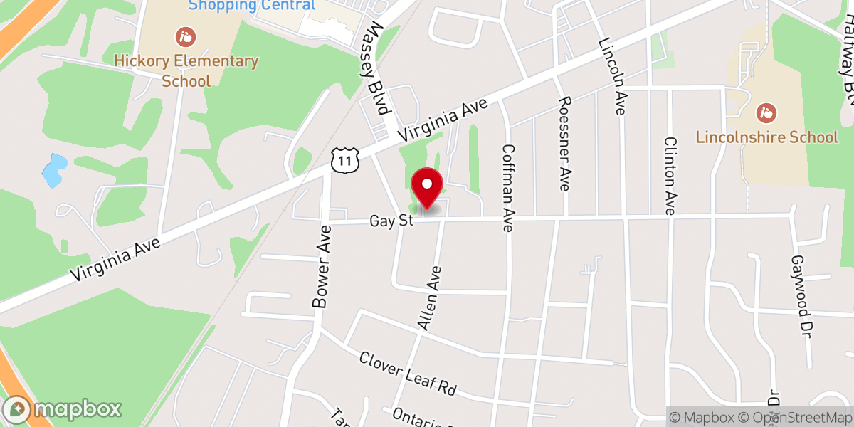 Map showing location of Valley Grace Brethren Church