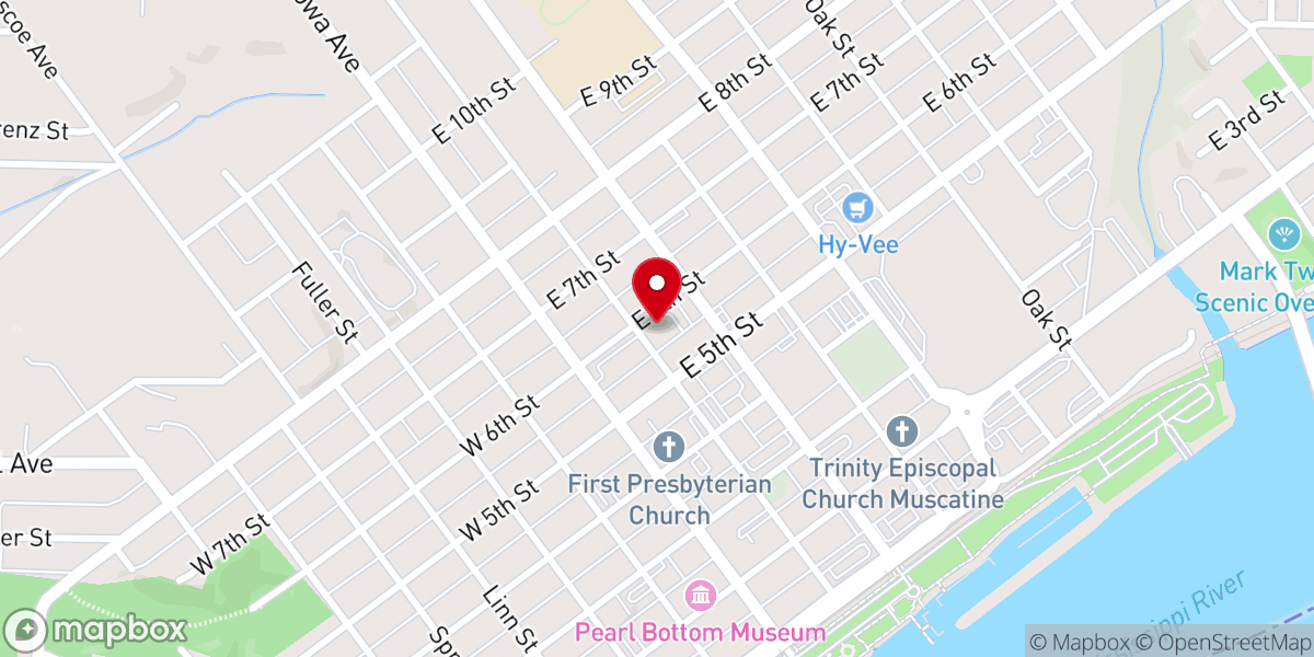 Map showing location of Zion Lutheran Church