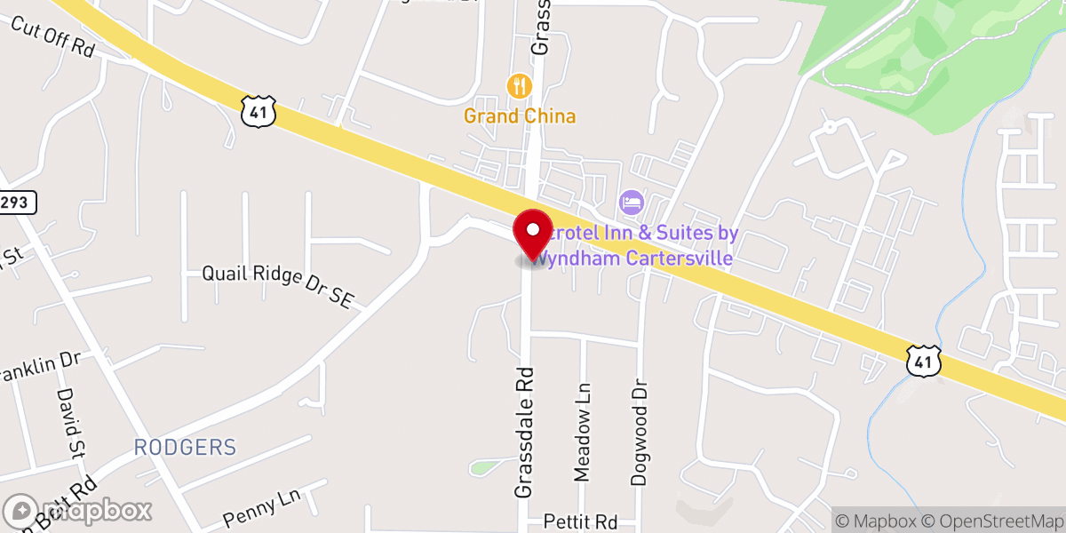 Map showing location of Antioch Baptist Bible Church