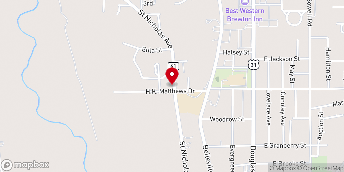 Map showing location of Prayer House Church of God in Christ