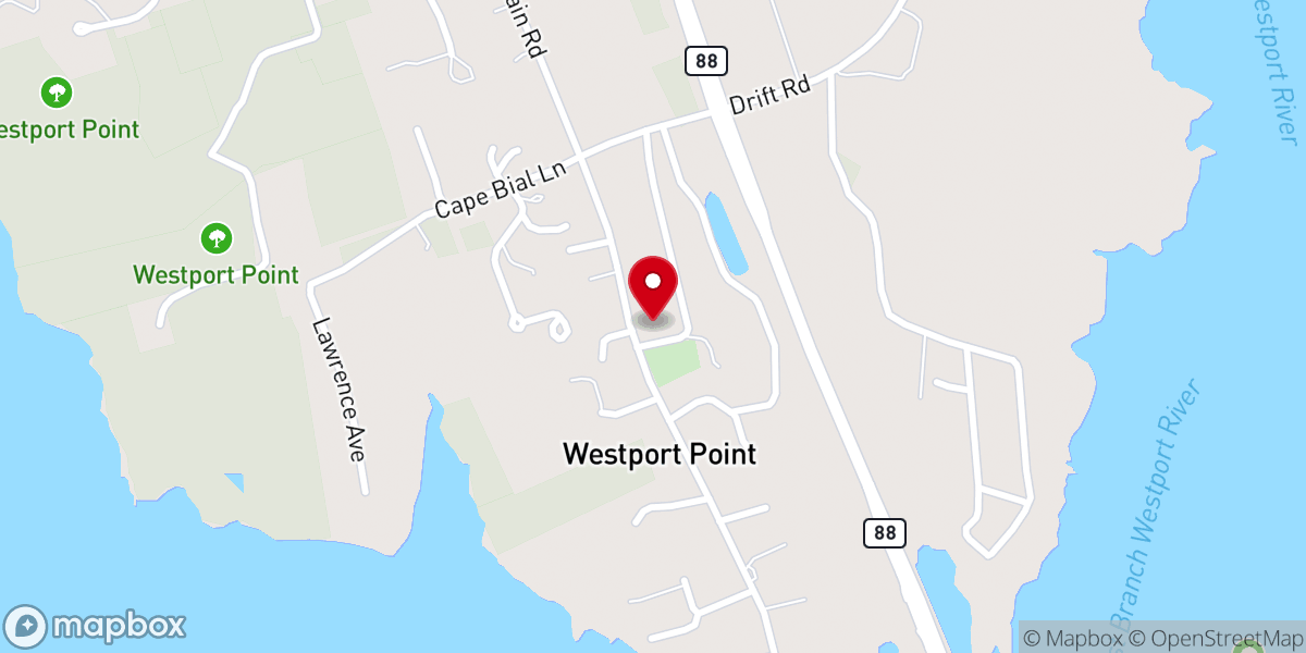 Map showing location of Westport Point United Methodist