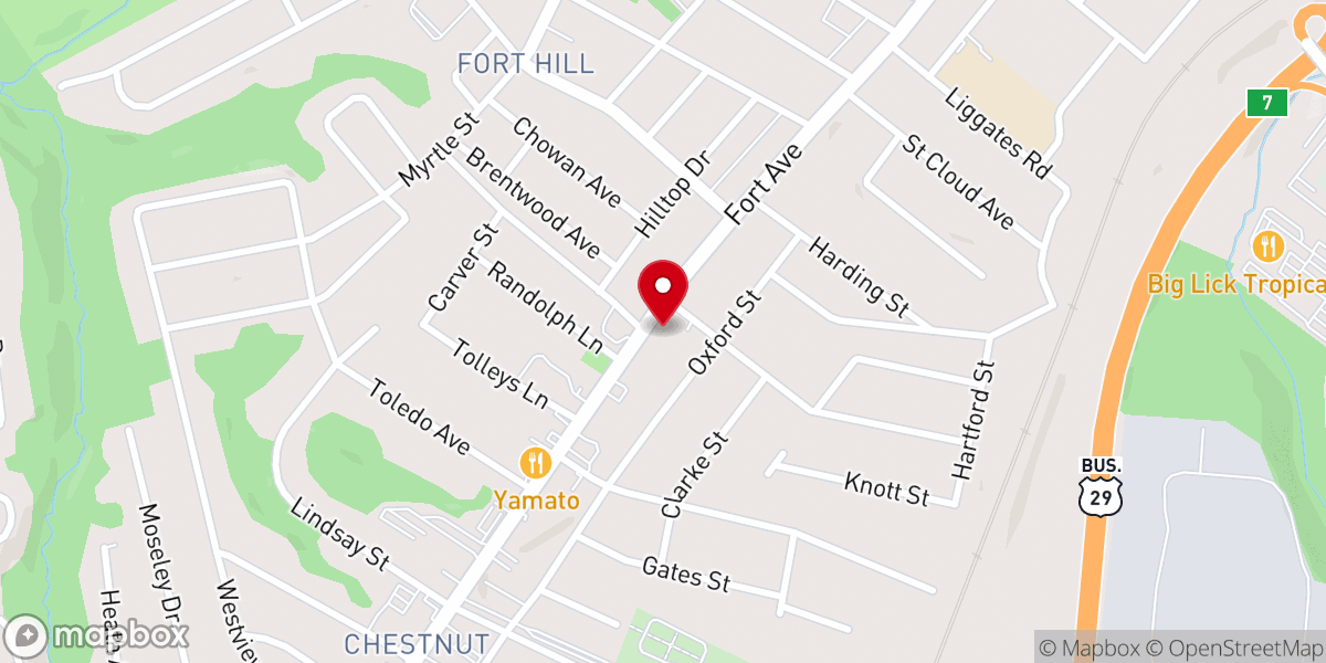 Map showing location of Chestnut Hill United Methodist Church