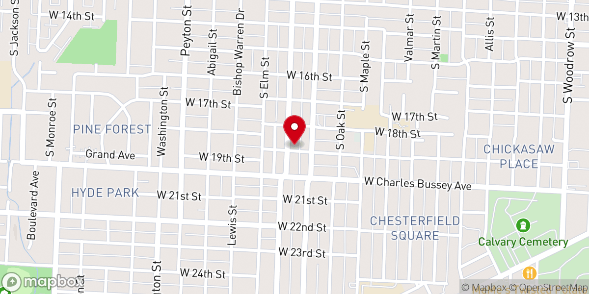 Map showing location of Mt Olive Baptist Church