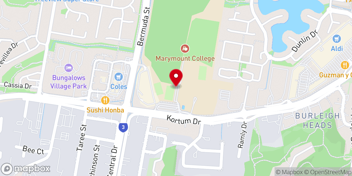 Map showing location of Mary Mother of Mercy Catholic Church, Burleigh Waters