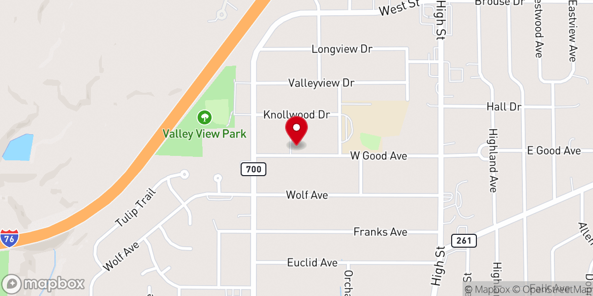 Map showing location of Church of Christ