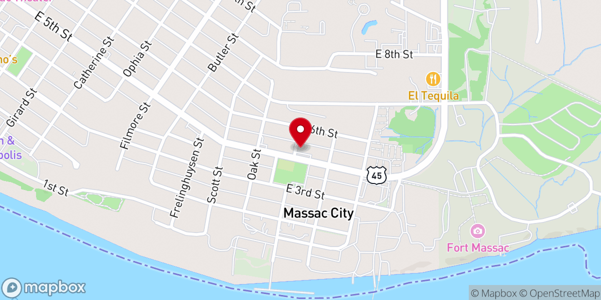 Map showing location of Baptist Healthcare System