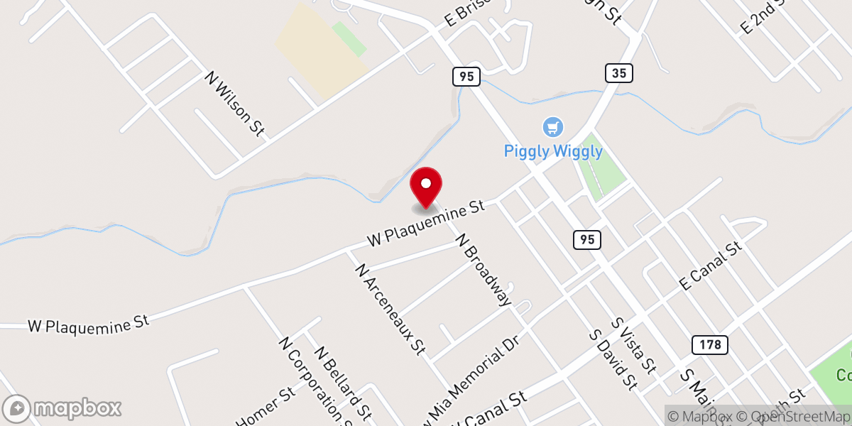 Map showing location of Church Point United Methodist