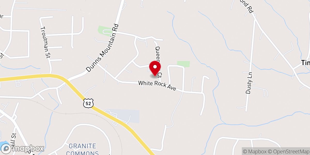 Map showing location of White Rock A.M.E. Zion Church