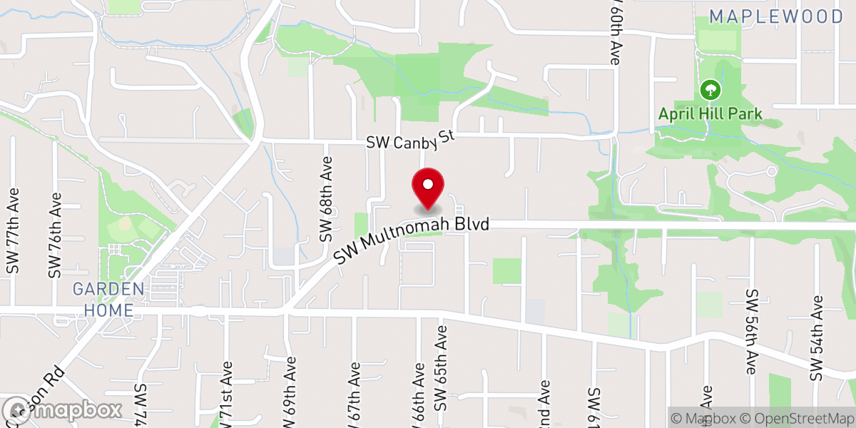 Map showing location of West Hills Baptist Church