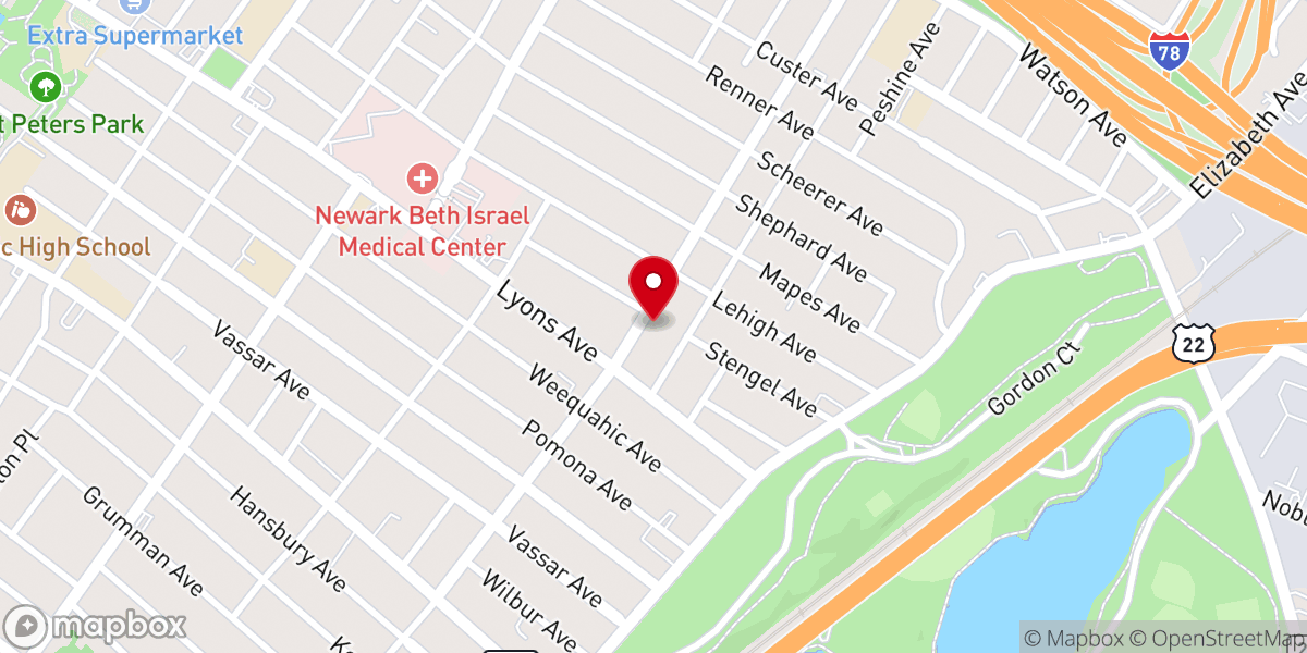 Map showing location of St. John's Comnty Baptist Church