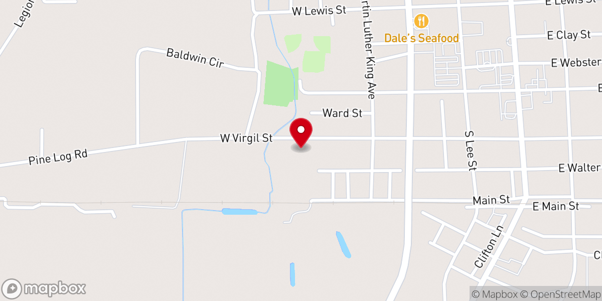 Map showing location of Central Baptist Church