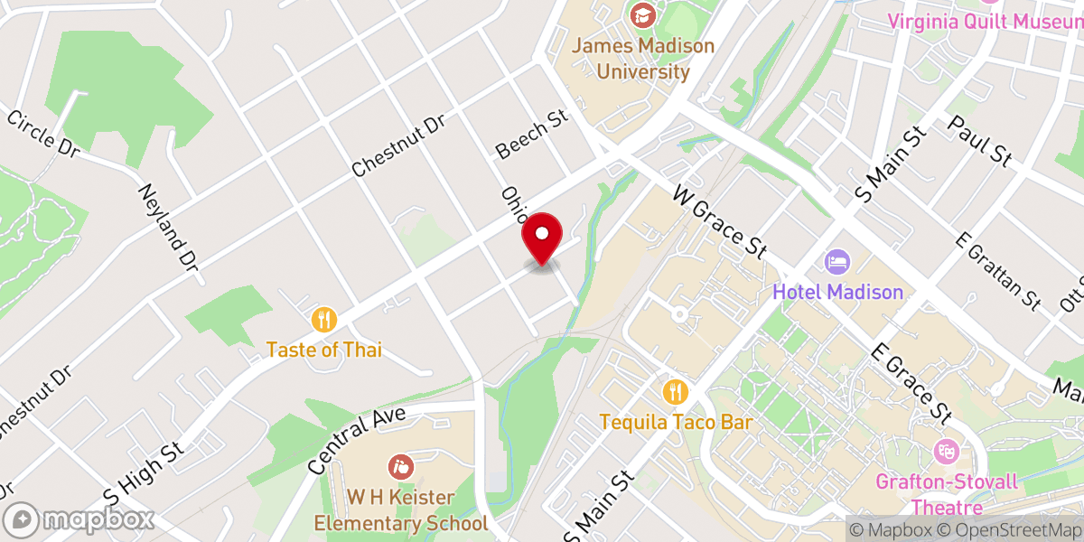 Map showing location of Harrisonburg Gospel Assembly