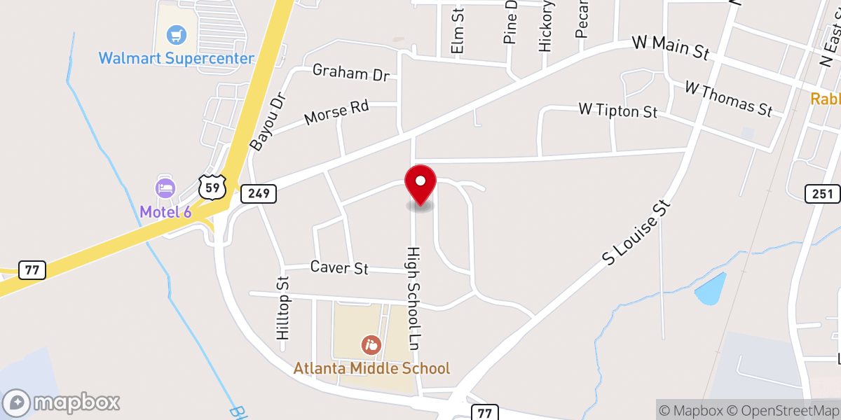 Map showing location of First Church of the Nazarene