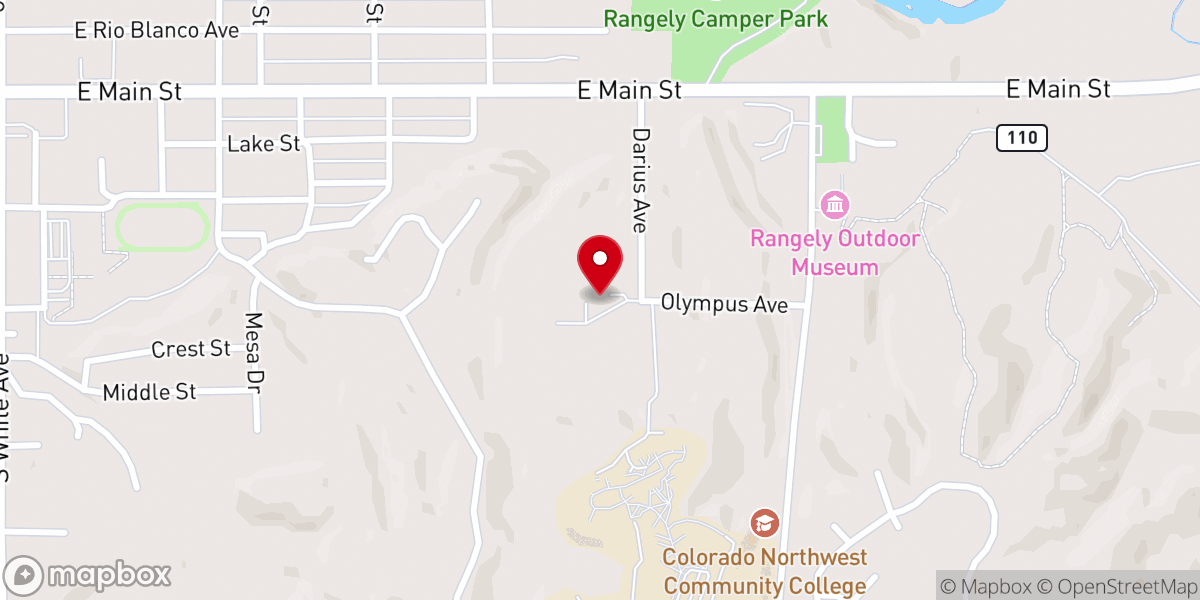 Map showing location of Rangely Christian Church