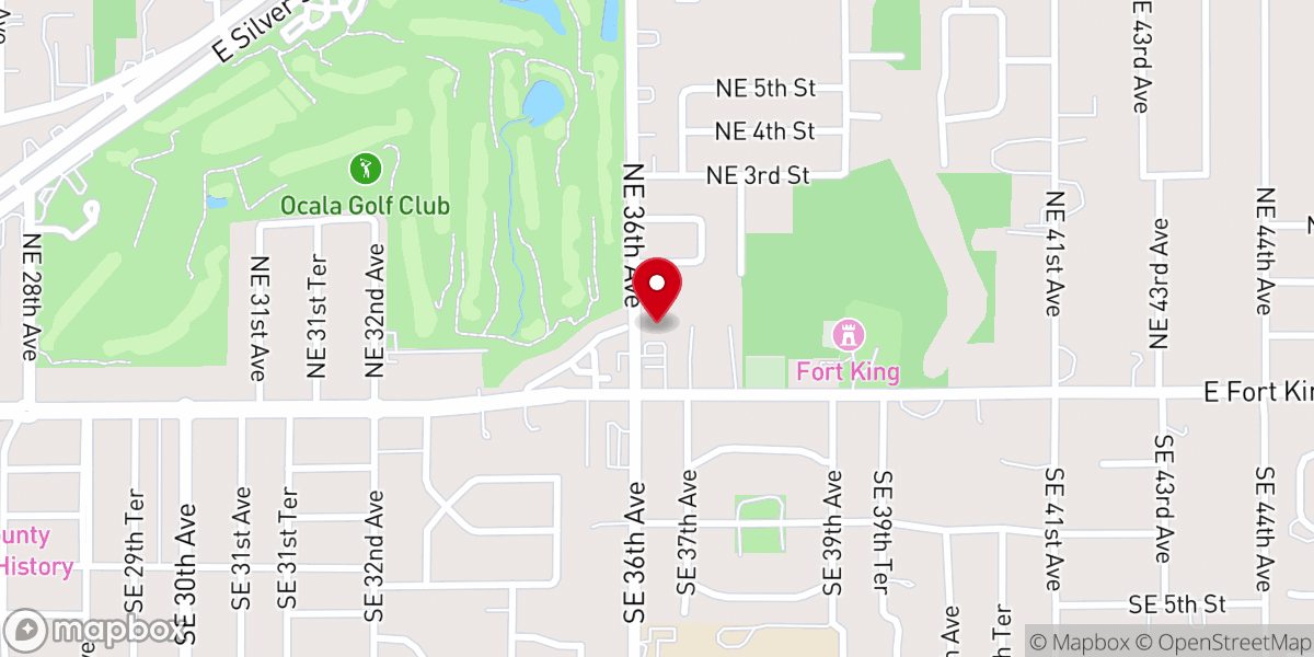 Map showing location of Fort King Presbyterian Church