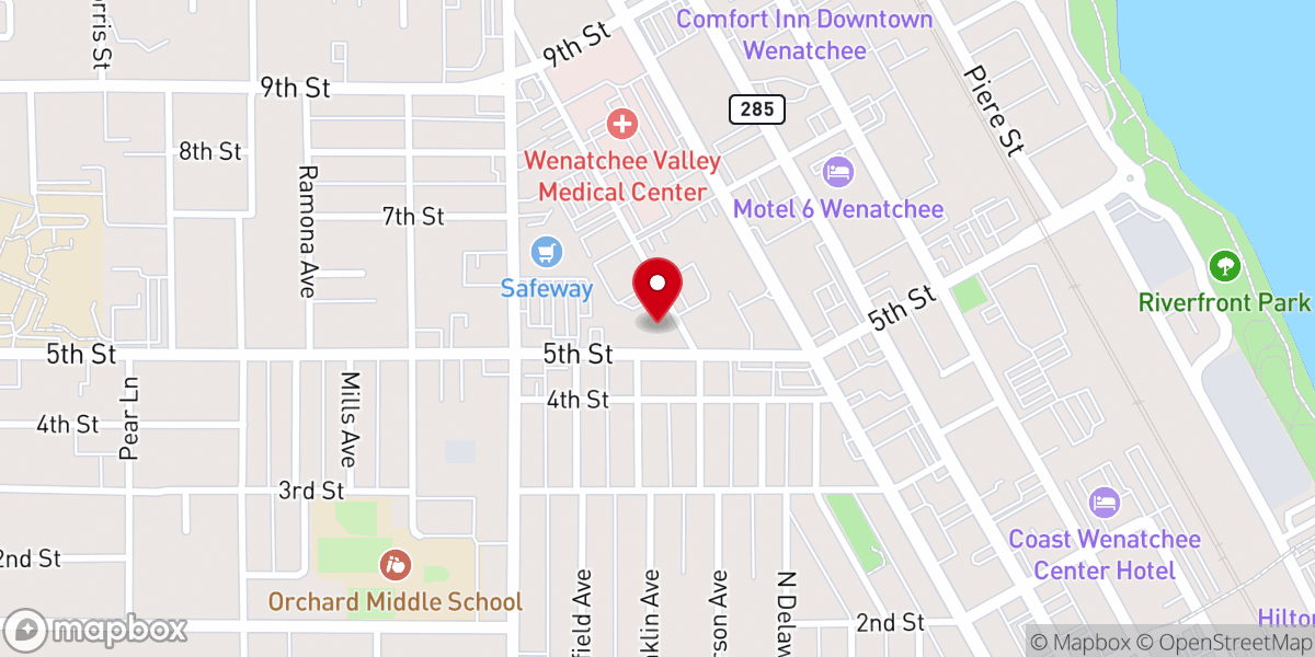 Map showing location of pacific northwest district church of the brethren
