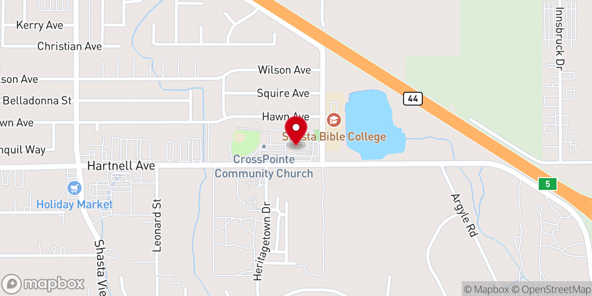 Map showing location of CrossPointe Community Church