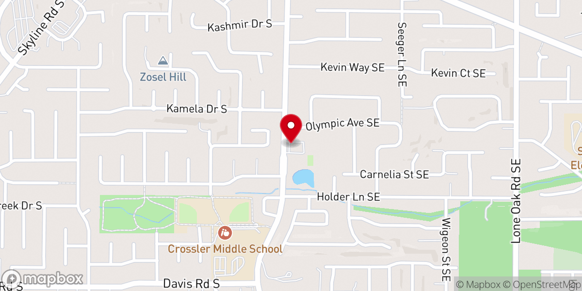 Map showing location of Salem Baptist Church