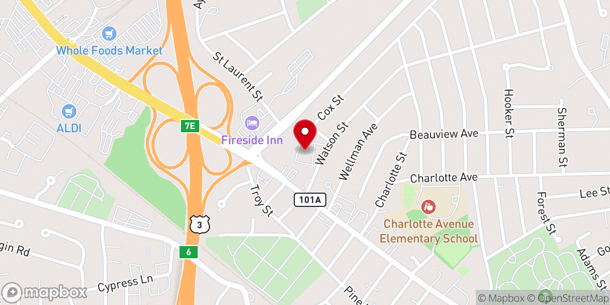 Map showing location of Pilgrim Congregational Church