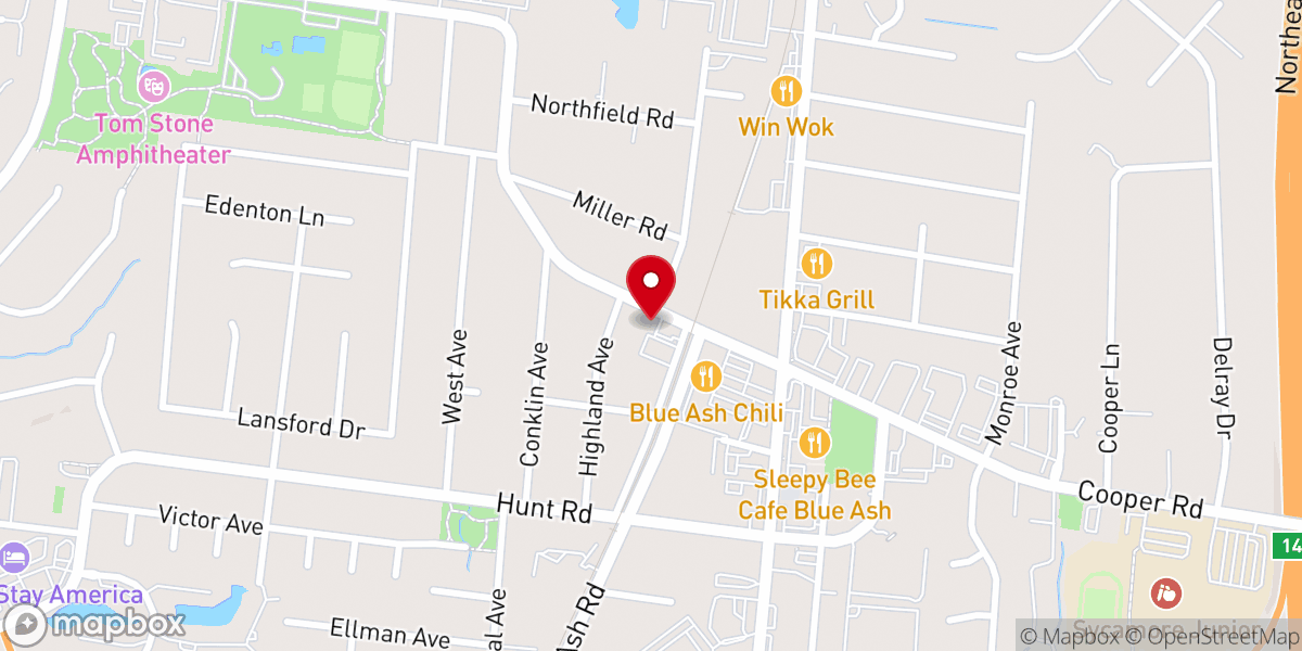 Map showing location of Blue Ash Church of Christ
