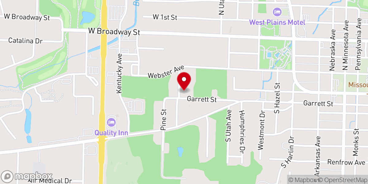 Map showing location of Brenda Mantooth Ministries