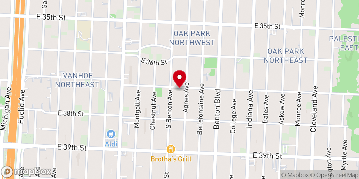 Map showing location of Cornerstone Missionary Baptist Church