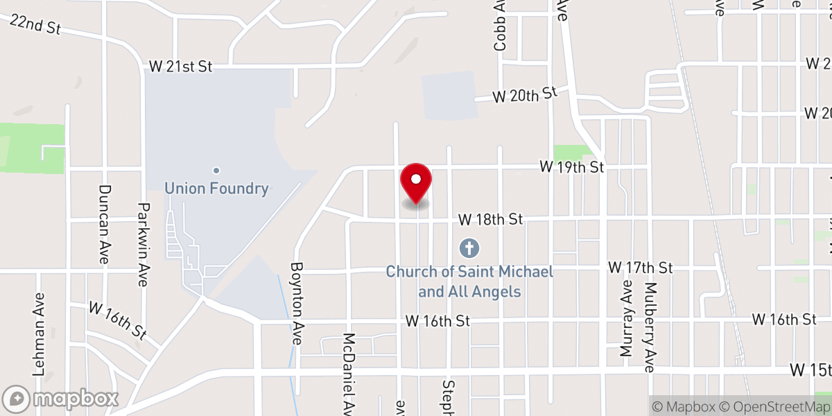 Map showing location of Pure Holiness Church of God