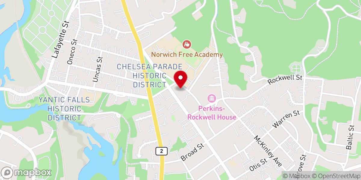 Map showing location of Park Congregational Church